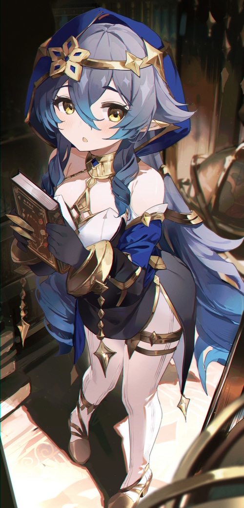 Genshin Impact: Layla holding a book