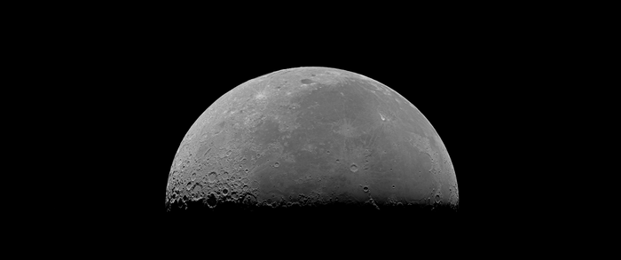 The Moon in space with a dark background