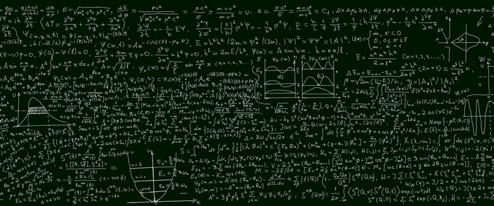 Blackboard with Quantum Mechanics Equations