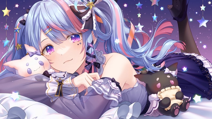 Virtual Youtuber with Star Eyes and Twintails