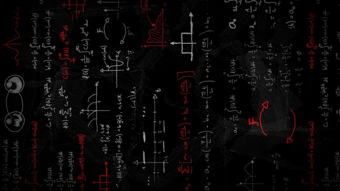 Mathematical Formulas and Equations on Black Background
