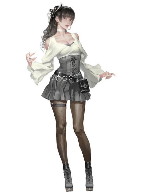Seunghee Lee drawing of a woman with dark hair