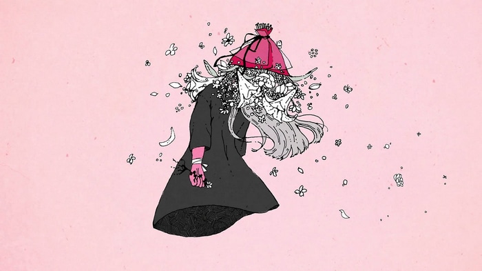 A person with flowers growing from their head