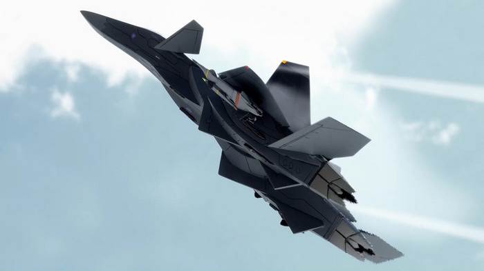 Sentou Yousei Yukikaze aircraft in the sky