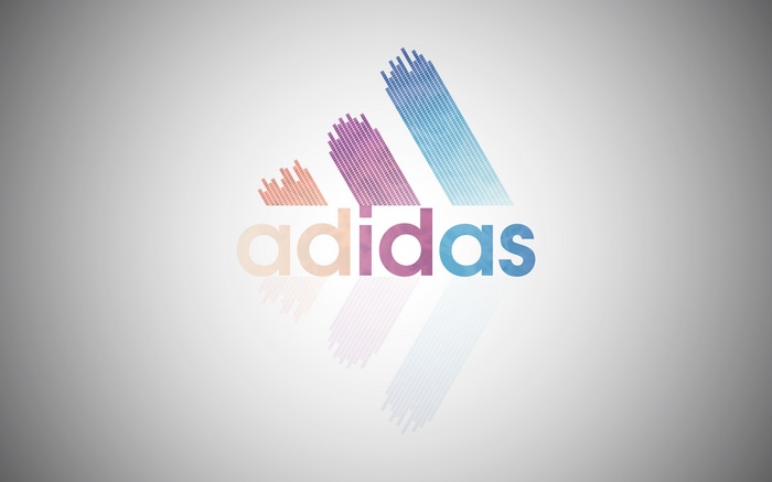 Adidas logo with colorful stripes