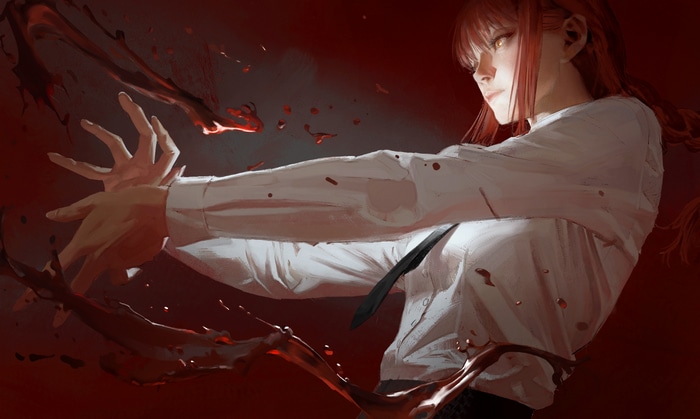 Makima from Chainsaw Man with blood