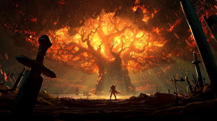 4K World of Warcraft: Battle for Azeroth Burning Tree