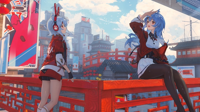 4K Bilibili 22 and 33 in a futuristic city