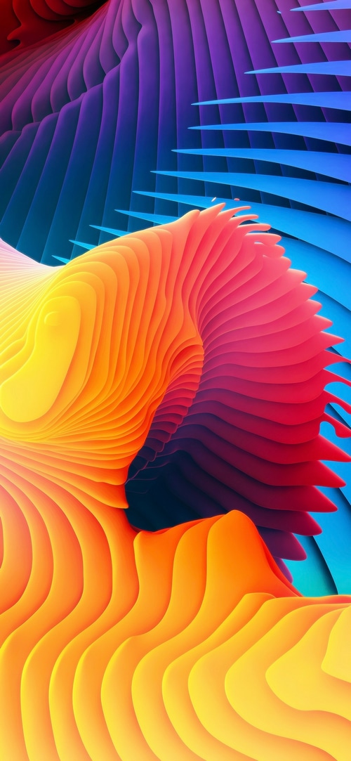 Abstract 3D layered colorful shapes