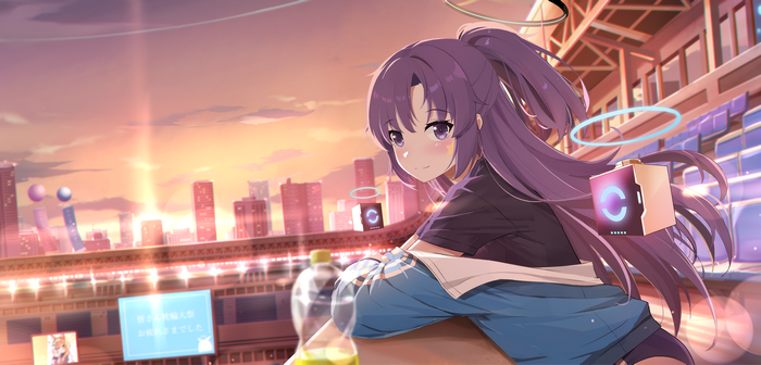 4K Blue Archive Girl at Sunset