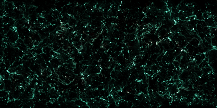 Abstract space nebula with glowing teal tendrils