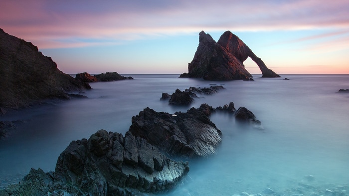 4K nature rocks sea water sky