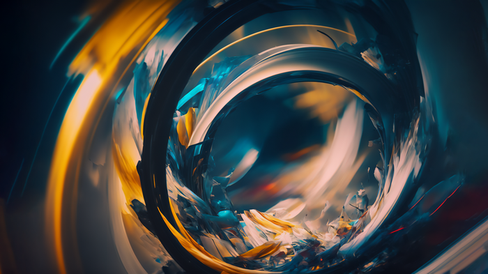 Abstract vortex with yellow and blue colors