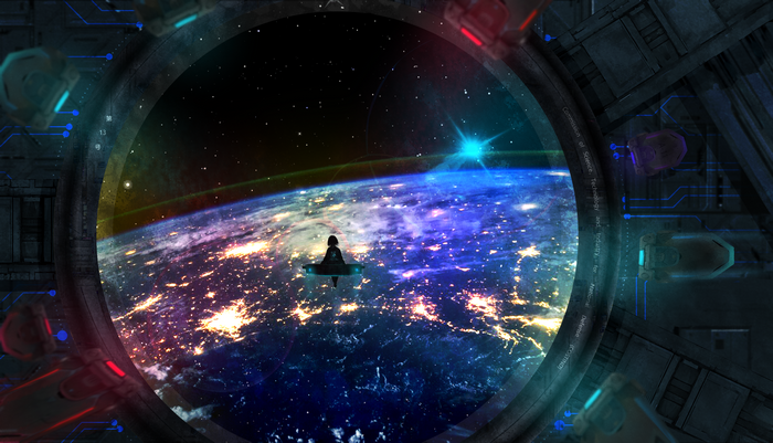 4K Earth from Space through a Porthole