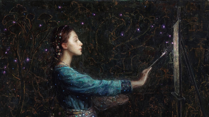 Scott Burdick's painting of a woman painting