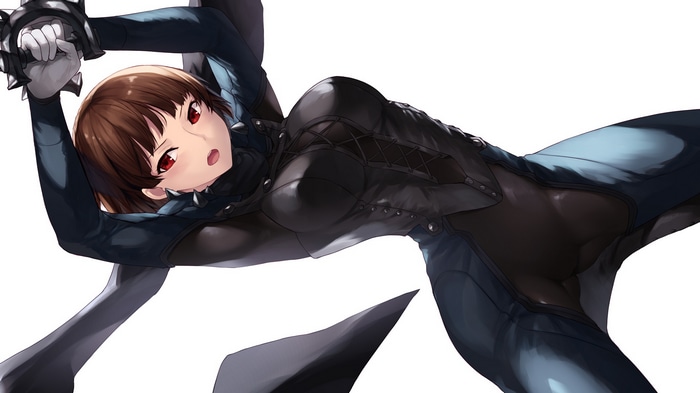 Makoto Niijima from Persona 5 in a black bodysuit