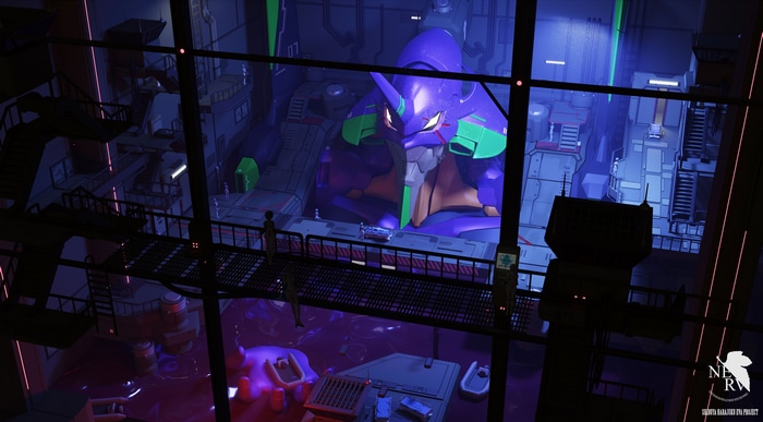 4K EVA Unit 01 in Neon Genesis Evangelion facility