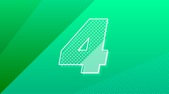 Number 4 with dots pattern