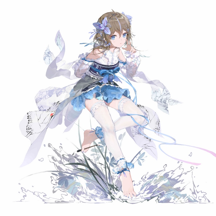 4K Bodhi Wushushenghua with blue eyes and stockings