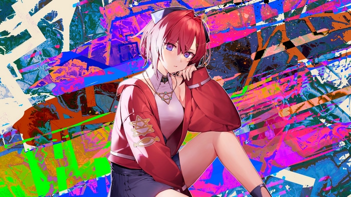 Ange Katrina Nijisanji Anime Girl with Colorful Background