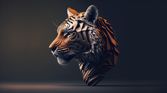 4K Tiger Head Profile