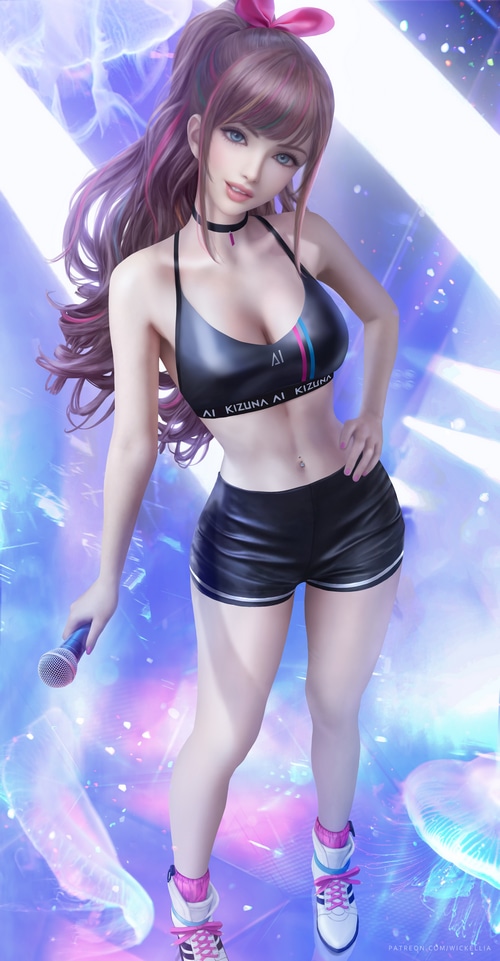 4K Kizuna Ai fan art by Wickellia