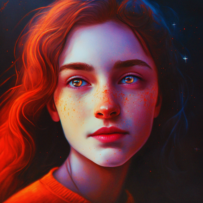 Woman with freckles and red hair