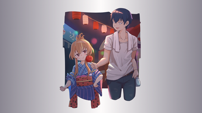 4K Toradora! Aisaka Taiga and Takasu Ryuuji at Festival