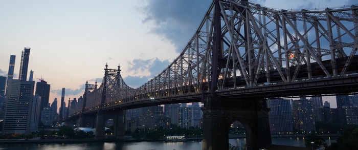 4K Ultrawide view of Queensboro Bridge in New York City