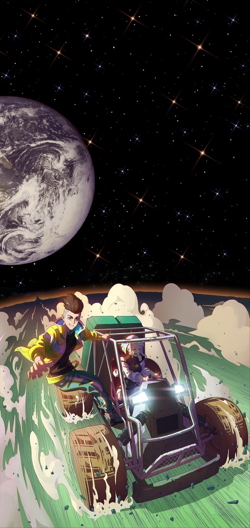 David Martinez and Lucyna Kushinada in a buggy