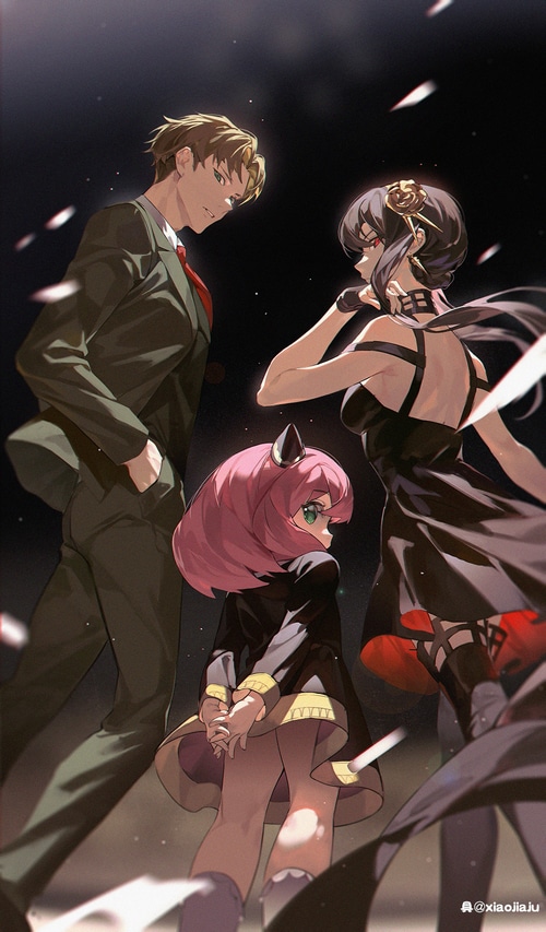 Spy x Family characters Anya, Loid, and Yor