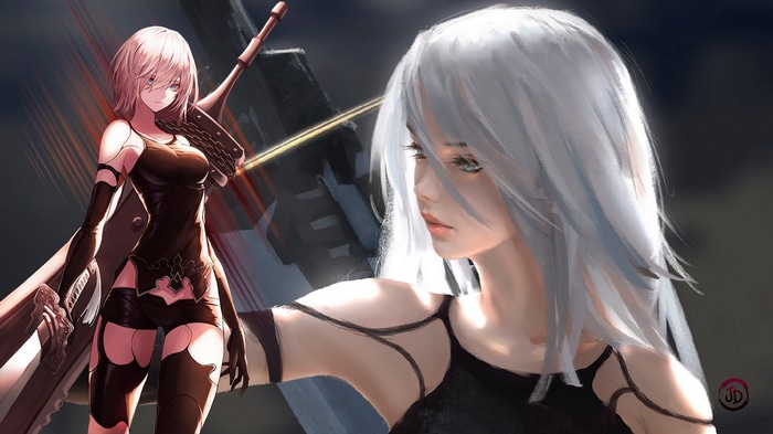 Nier: Automata A2 and YoRHa No. 2 Type B collage