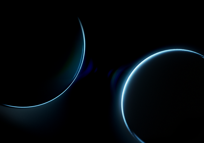 Microsoft abstract blue light on black background