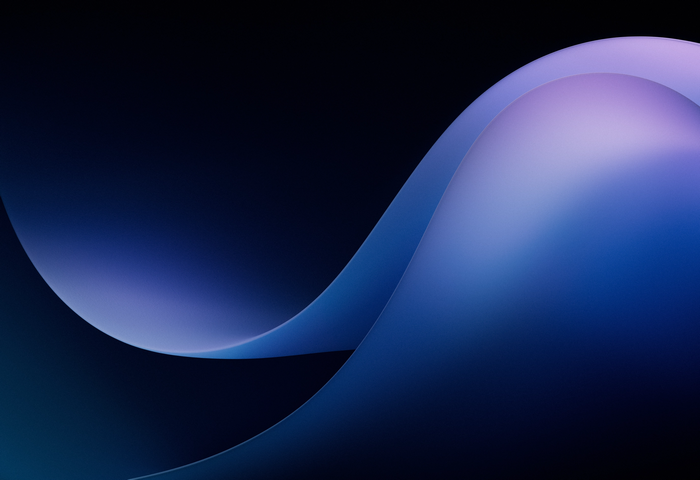 Abstract blue waves with purple and dark background