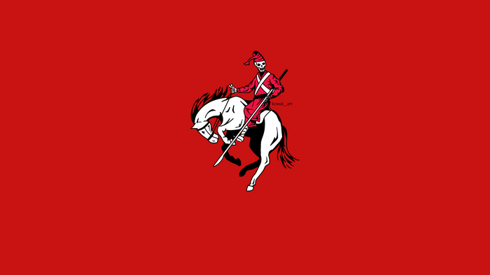 Skeleton warrior on horseback with sword