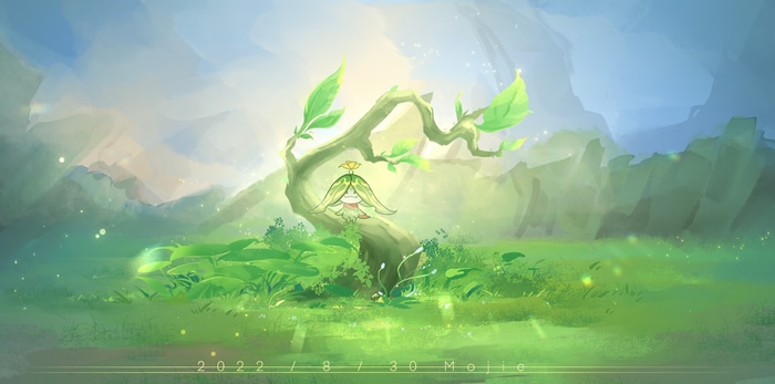 Genshin Impact creature on a tree branch