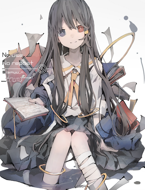 Aciam with Heterochromia and Books