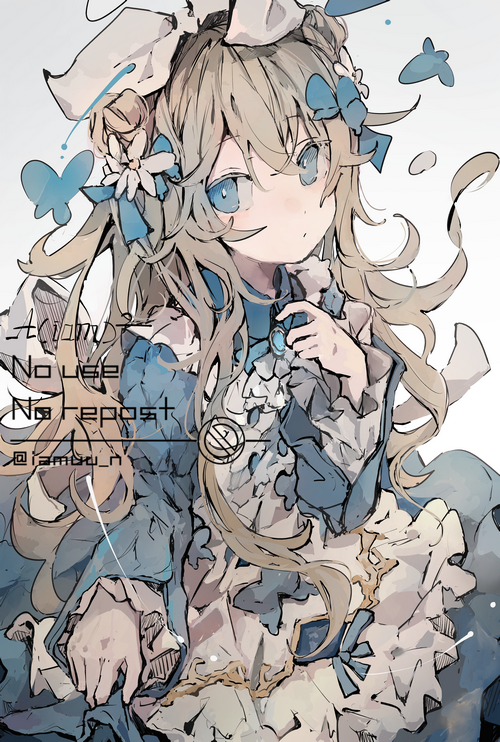 Anime girl with blonde hair and blue eyes