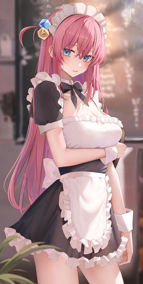 Bocchi the Rock! Maid Outfit Blushing