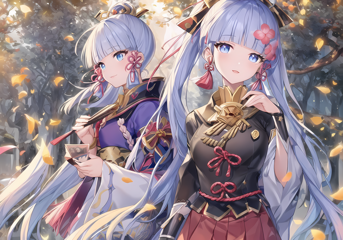 4K Genshin Impact: Kamisato Ayaka with Petals