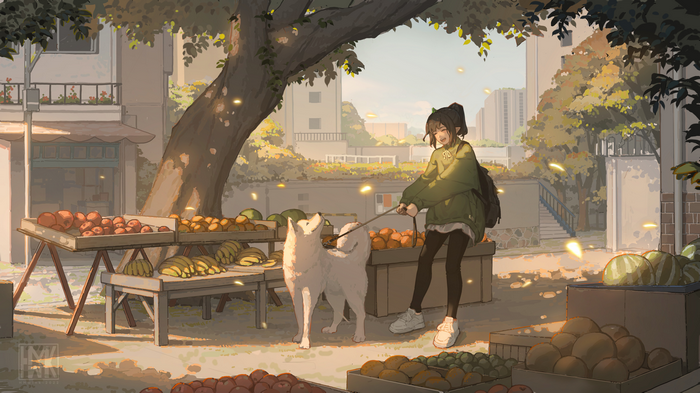 4K Yun Xi and Hua Ming wink with fallen leaves