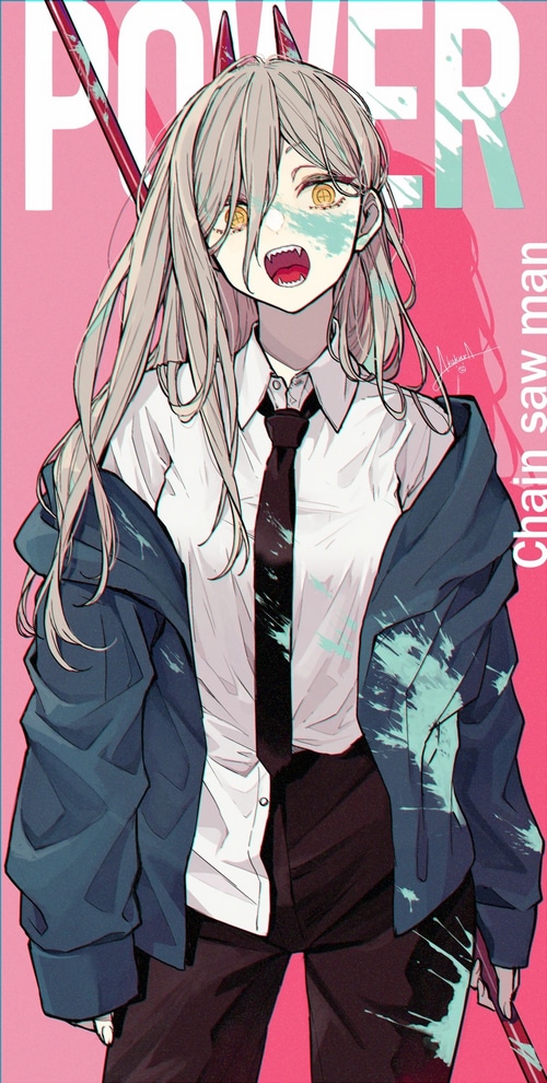 Power from Chainsaw Man with a weapon