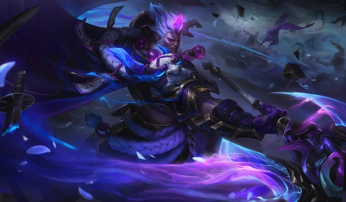 4K League of Legends character with weapon