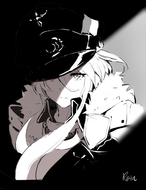 Azur Lane Bismarck in a stylized military uniform