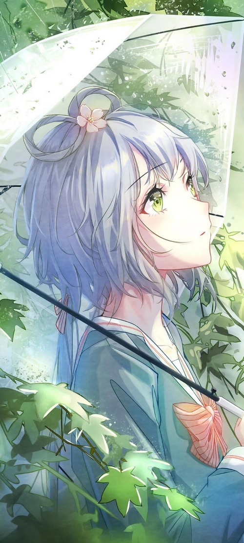 Luo Tian Yi with umbrella in the rain