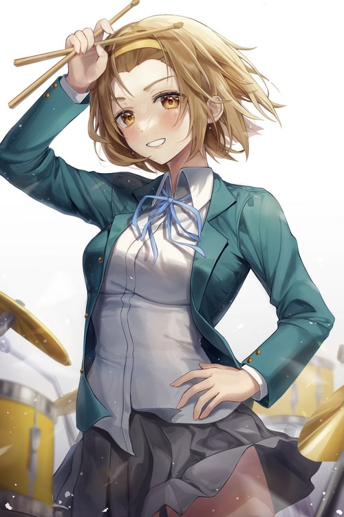 Ritsu Tainaka from K-ON! holding drumsticks