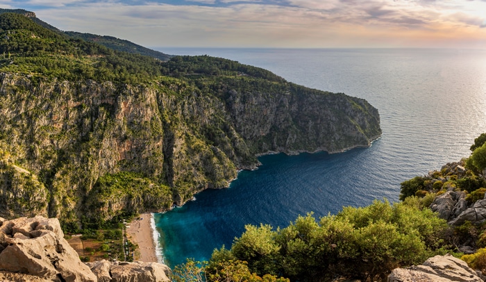 Butterfly Valley, Antalya, Turkey: Mountain and Sea Landscape