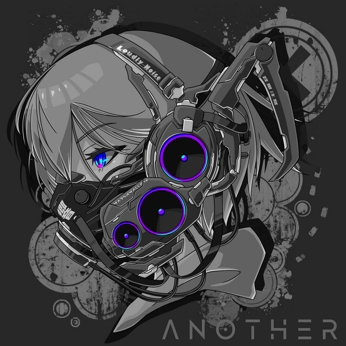 Anime girl with headphones and mask