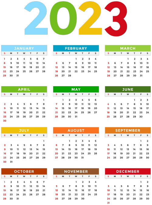 2023 Colorful Calendar
