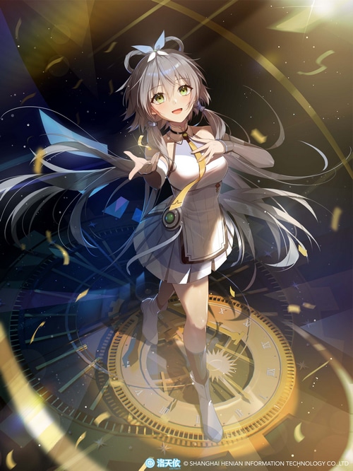 Luo Tianyi with Confetti and Clock Background